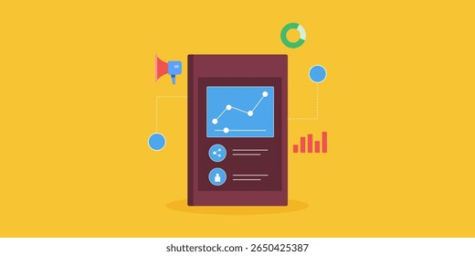 App de análisis móvil que muestra el crecimiento del tráfico y los ingresos, con información sobre el negocio, el marketing y el rendimiento financiero.