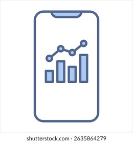 Mobile Analytics - Blaues Symbol, Vektorgrafik