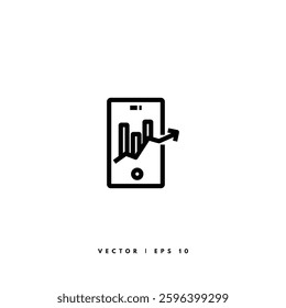 Mobile Analytics Icon. Editable Stroke
