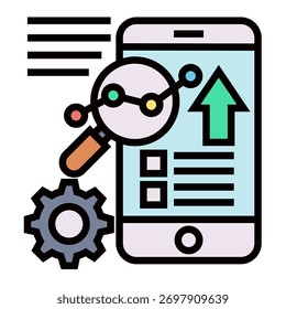 Elemento De Icono De Analítica Móvil Para Diseño