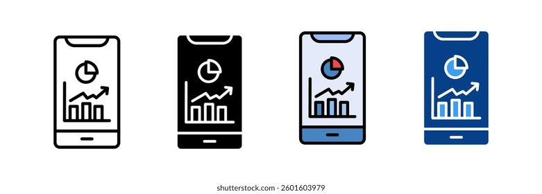 Mobile Analytics Icon Set Multiple Style Collection