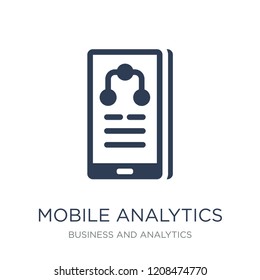 Mobile analytics icon. Trendy flat vector Mobile analytics icon on white background from Business and analytics collection, vector illustration can be use for web and mobile, eps10