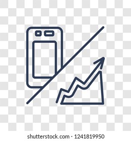 Mobile analytics icon. Trendy linear Mobile analytics logo concept on transparent background from Business and analytics collection