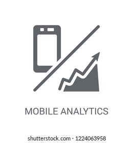Mobile analytics icon. Trendy Mobile analytics logo concept on white background from Business and analytics collection. Suitable for use on web apps, mobile apps and print media.
