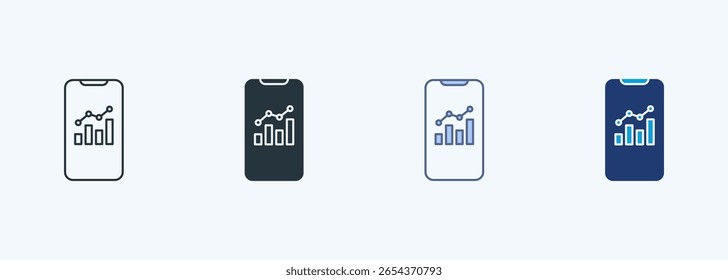 Coleção de Ícones de Vários Estilos do Mobile Analytics