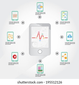 mobile analytics, mobile network technology infographic