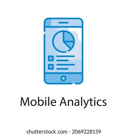 Mobile analytics vector blue colours Icon Design illustration. Web Analytics Symbol on White background EPS 10 File