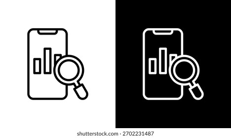 Mobile Analytics White Icon Set Design