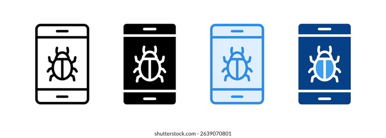 Mobile Antivirus Icon Set Multiple Style Collection