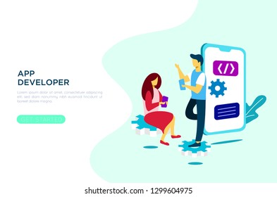 mobile aplication developer illustration vector