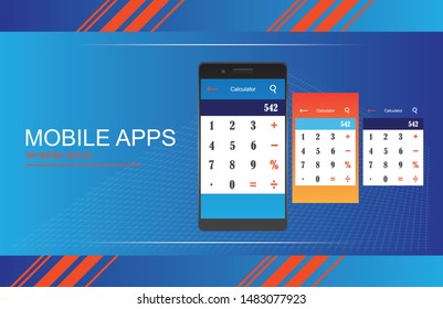 Mobile App Android Flat Interface. Easy-edit layered vector file