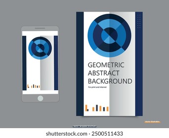 Mobile app background design, UI, UX, GUI. Landing with a circle. Use for keynote template background, brochure design. annual report, company profile, portfolio.