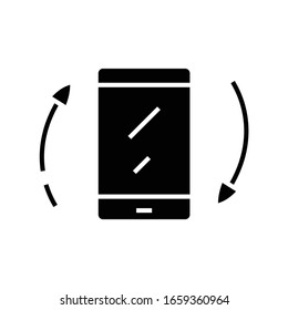 Mobile app black icon, concept illustration, vector flat symbol, glyph sign.
