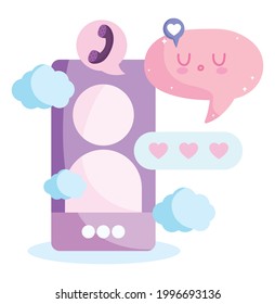 mobile app call message cartoon