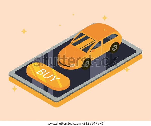 mobile app car purchase\
concept