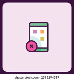 Mobile App Close Icon Design, Delete Application Interface