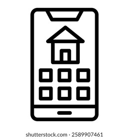 Mobile App Control Vector Line Icon Design For Persoanl And Commercial Use