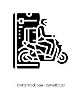 mobile app Kurier Glyph Symbol Vektor. Kurierzeichen für mobile App. einzelne Symbolillustration