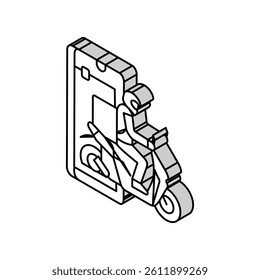 mobile app courier isometric icon vector. mobile app courier sign. isolated symbol illustration