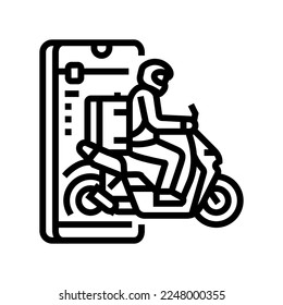 vector de icono de línea de mensajería de aplicación móvil. signo de mensajería de aplicación móvil. símbolo de contorno aislado ilustración negra