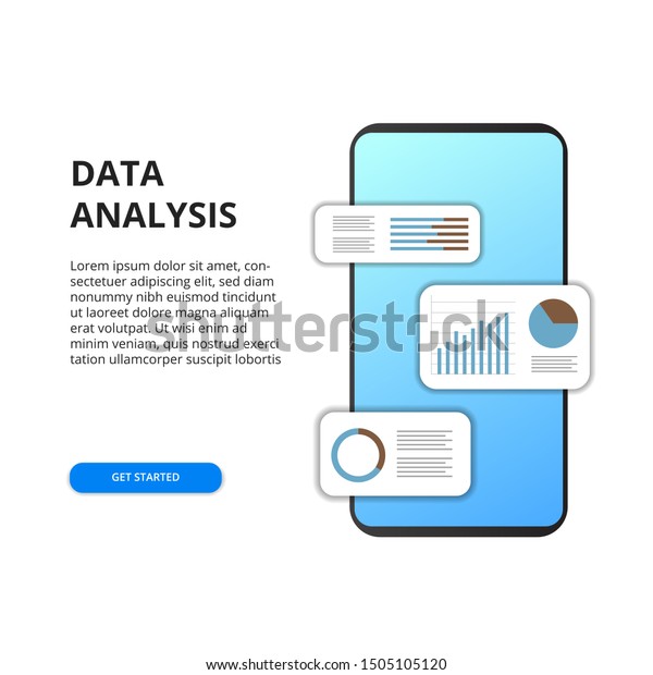 Mobile App Data Analysis Chart Graph Stock Vector (Royalty Free ...