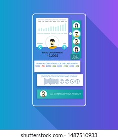 Mobile App Design. Collection of analytical data, creation of business accounts. Simple and intuitive interface for your design decisions and projects.