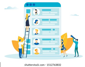 Mobile App Design Process Flat Vector Illustration. Graphic Designers, Developers Cartoon Characters. Men and Women Developing User Interface layout.  