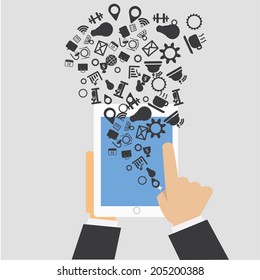 mobile app development concept,team work concept