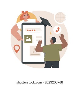 Mobile app development courses abstract concept vector illustration. Frontend courses, become a junior APP developer, IT company jobs, interactive environment applications abstract metaphor.