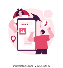 Mobile app development courses abstract concept vector illustration. Frontend courses, become a junior APP developer, IT company jobs, interactive environment applications abstract metaphor.