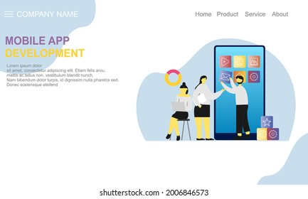Mobile app development landing page website