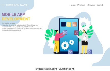 Mobile app development landing page website