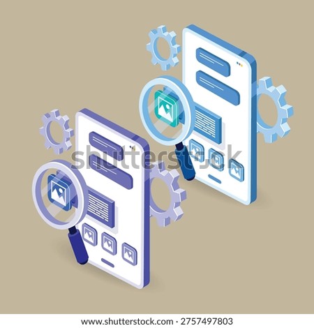 Mobile App Development Service Design Elements 3D Sketch