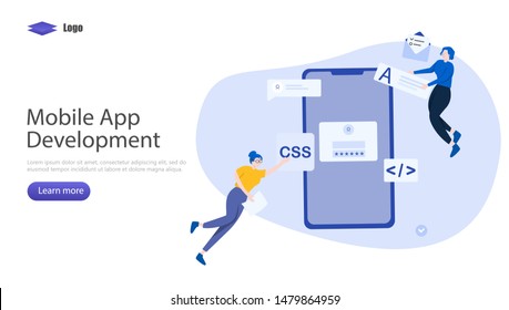 Mobile App Development Vector Illustration Concept, Suitable for web landing page, ui, mobile app, editorial design, flyer, banner, and other related occasion