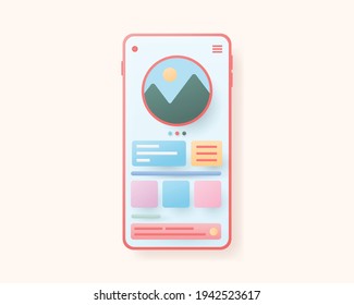 Mobile app development and web design concept. Application interface. Vector illustration.