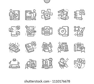 Mobile app development Well-crafted Pixel Perfect Vector Thin Line Icons 30 2x Grid for Web Graphics and Apps. Simple Minimal Pictogram