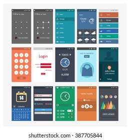 Mobile App different user interface elements.