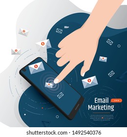Mobile app - email marketing,Vector