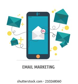 Mobile App - Email Marketing,Vector .