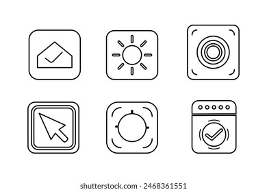 Mobile App Essentials Vector Set Icon Templates for User Interfaces