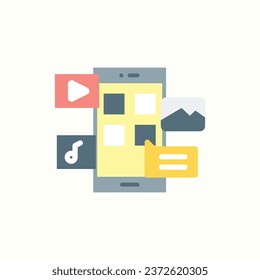mobile app flat icon, isolated icon in light background, perfect for website, blog, logo, graphic design, social media, UI, mobile app