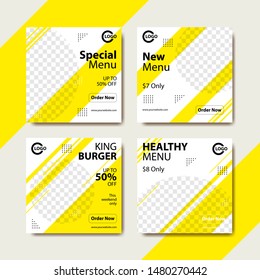 Mobile App Food And Drink Promotion Banner For Social Media Template. Digital Poster Layout With
Geometric Abstract Shape For Publication. Culinary Marketing For Restaurant And Cafe. Vector
