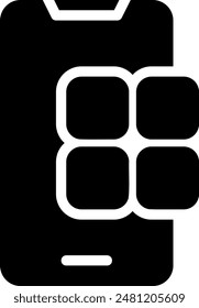 mobile app glyph icon illustration vector