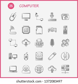 Mobile App  Hand Drawn Icons Set For Infographics, Mobile UX/UI Kit And Print Design. Include: Microphone, Mic, Recording, Media, Share, Connectivity, Button, User Eps 10 - Vector