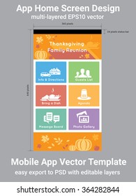 Mobile App Home Screen Vector Template