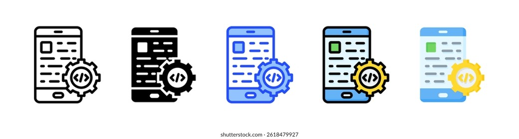 Colección de icono de App móvil con múltiples estilos