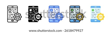 Mobile App Icon Collection With Multiple Styles