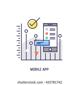 Mobile app icon. Diabetes vector thin line icon. Premium quality outline sign. Stock vector illustration in flat design. See also other medical icons.