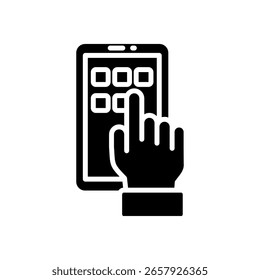 Vektorgrafik mit Symbolen für mobile Apps