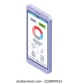 Mobile app icon isometric vector. Business design. Online internet